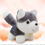 Cute Stuffed Grey Husky Dog Plush Animal Soft Toy